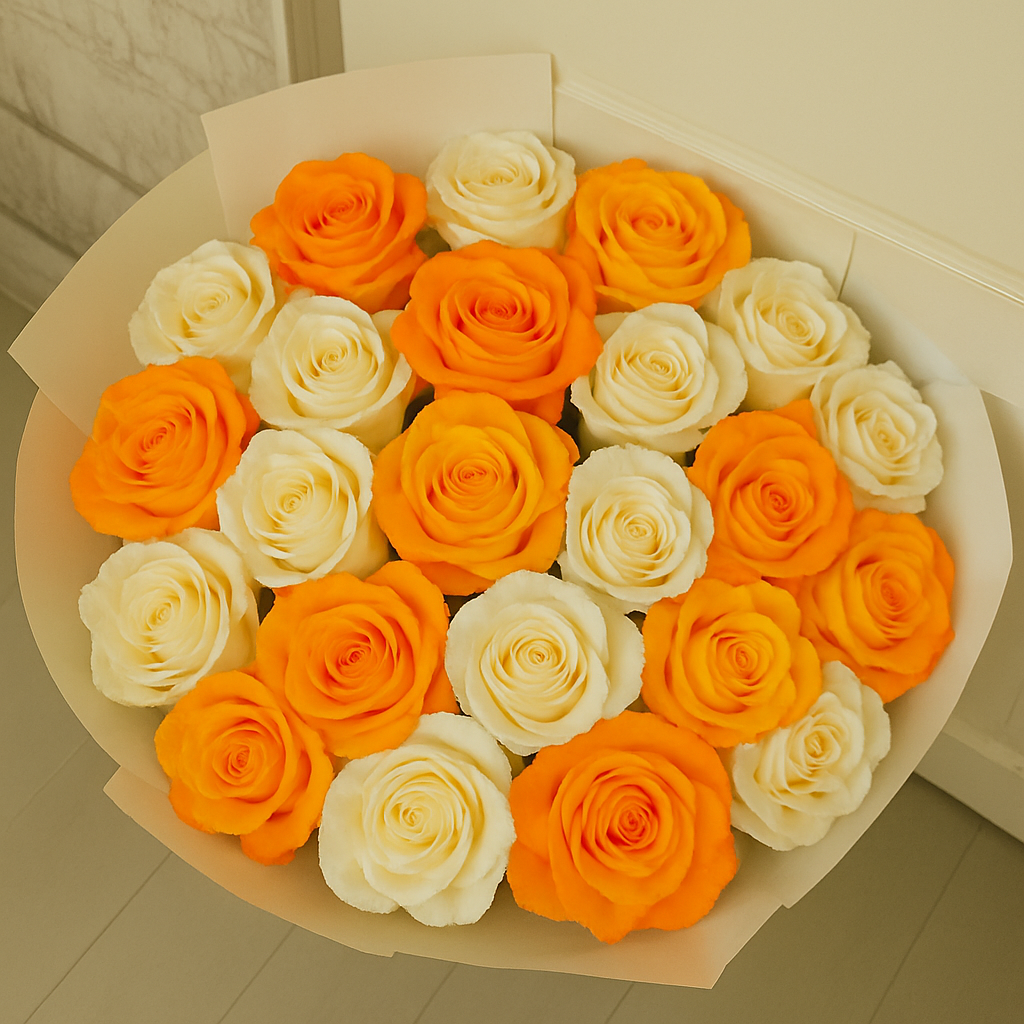 Mixed Yellow & White Roses Bouquet