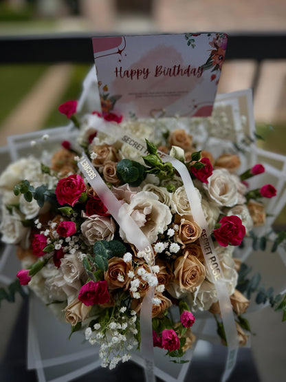 Spray Roses,Carnation Mini and Eucalyptus, Gypsophila