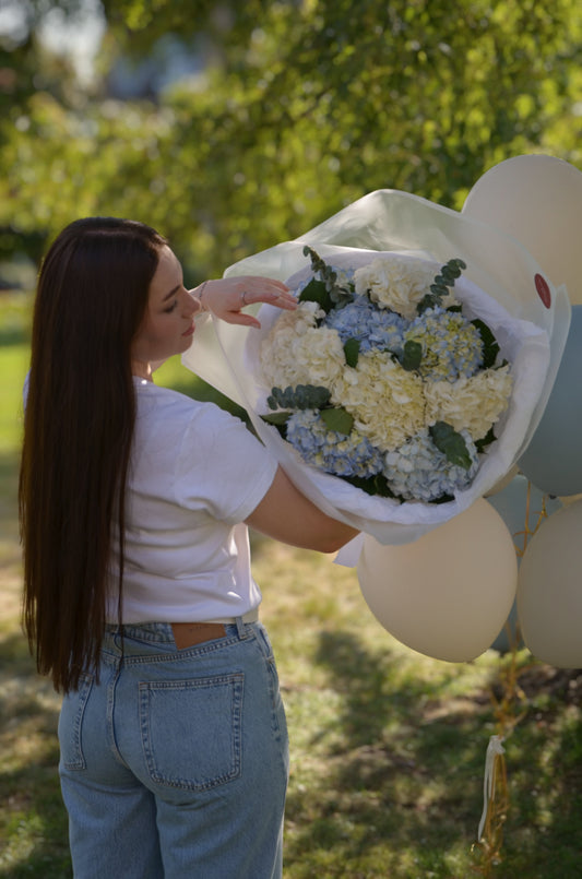 A bouquet of hydrangeas